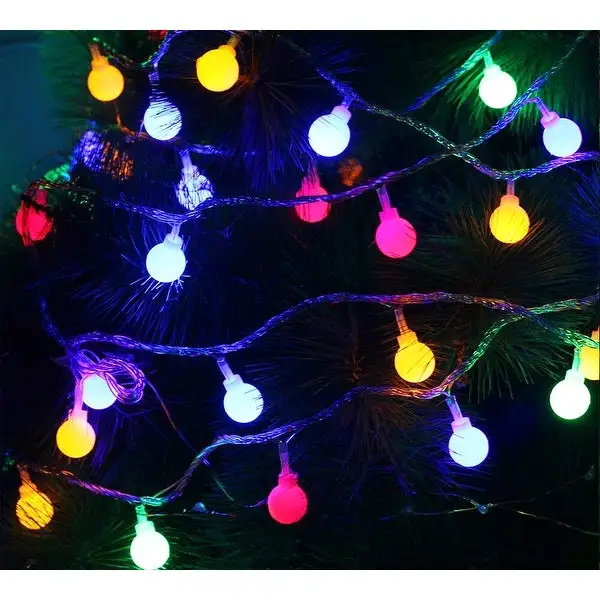 33ft 100 LEDs Globe Fairy Lights Plug-in, 8 Modes Color Changing String Light