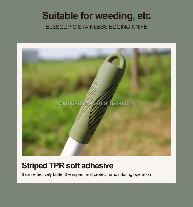 High Quality Stainless Steel Telescopic Long Handled Garden Trowel Tool