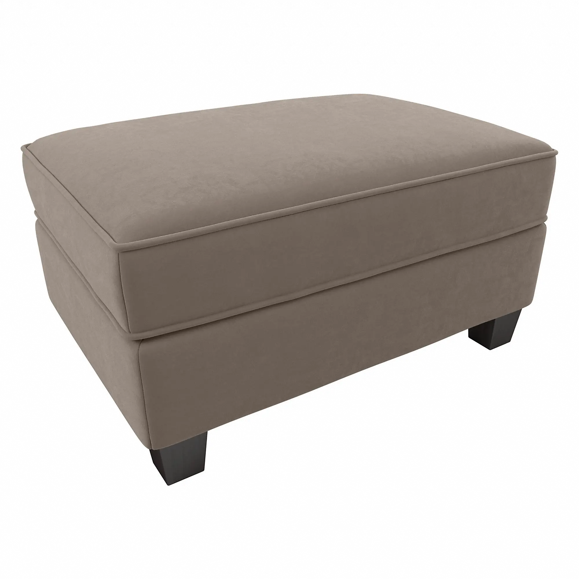 Flare Tan Microsuede Storage Ottoman - Bush Furniture