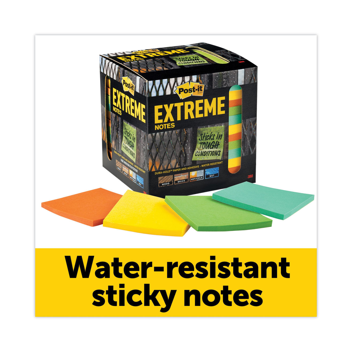 Water-Resistant Self-Stick Notes by Post-itandreg; Extreme Notes MMMXTRM3312TRYX