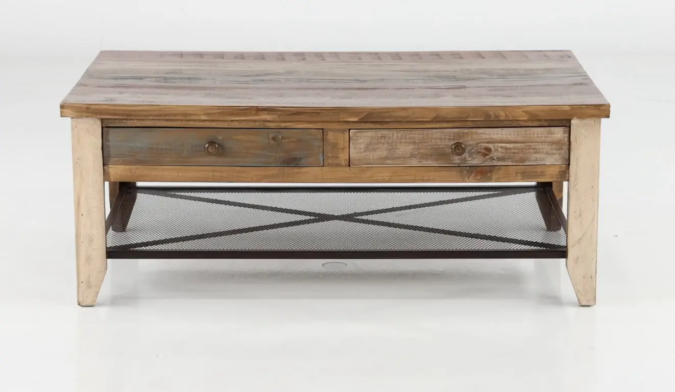 Tanmeron Pine Two Tone Wood Coffee Table