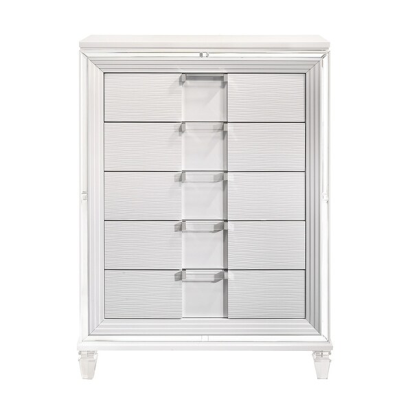 Picket House Furnishings Charlotte 5-Drawer Flip-Top Chest in White - - 35533533