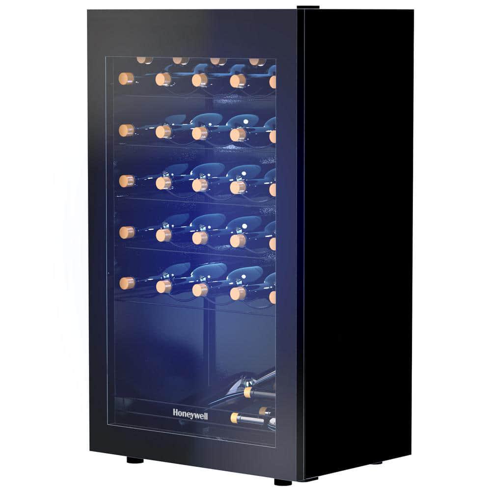 Honeywell 189 in 34Bottles Wine Cooler and 34Can Beverage Cooler in Black with Digital Thermostat