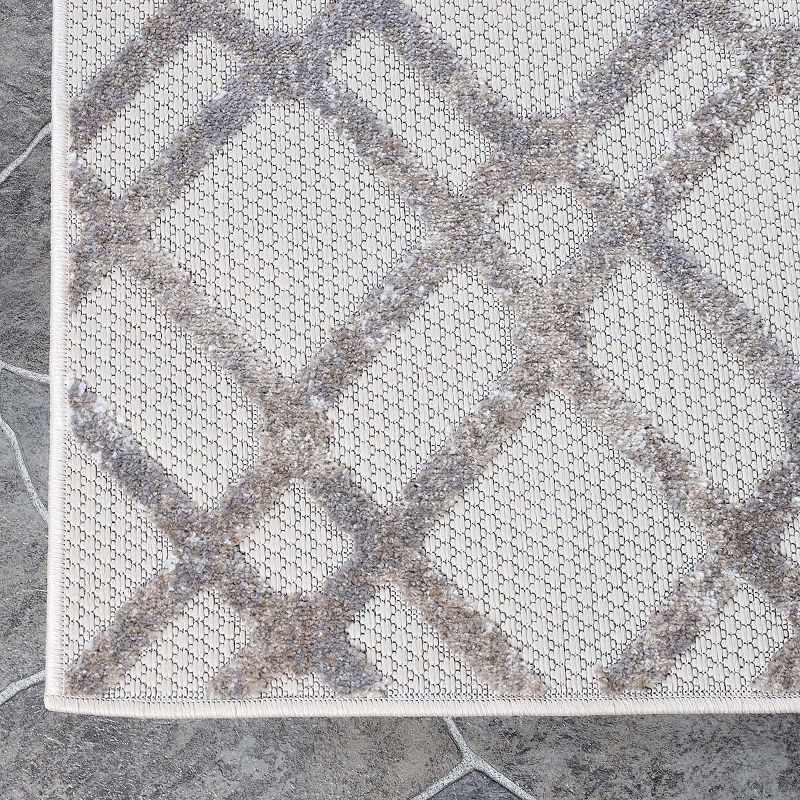 Superior Geometric Modern Diamond Lattice Indoor Outdoor Area Rug