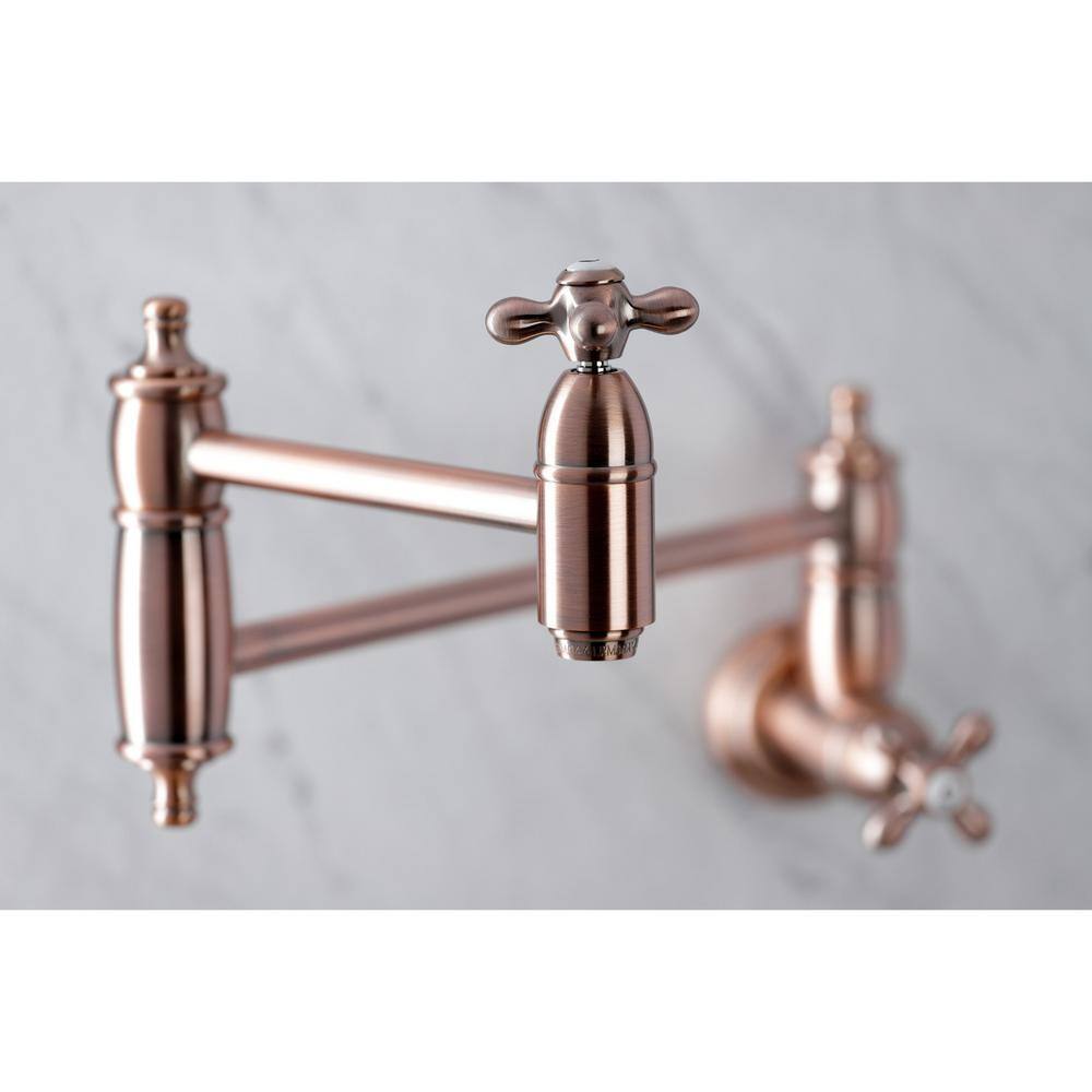 Kingston Brass Restoration Wall Mounted Pot Filler in Antique Copper HKS310AXAC