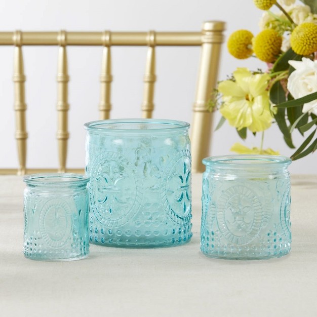 Kate Aspen Nesting Vintage Glass Tea Light Holder set Of 6