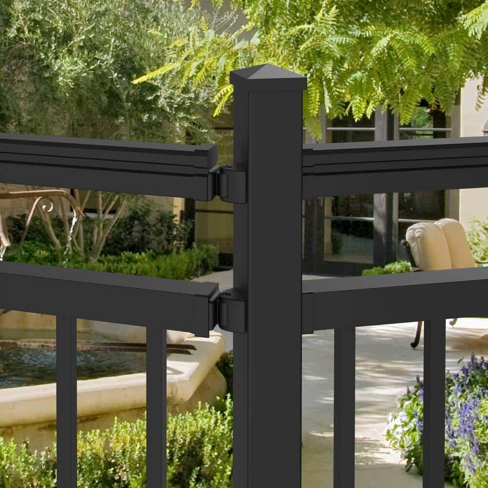 Barrette Outdoor Living VersaRail Triple Rail Matte Black Aluminum Lvl Angle Bracket Kit 73050447