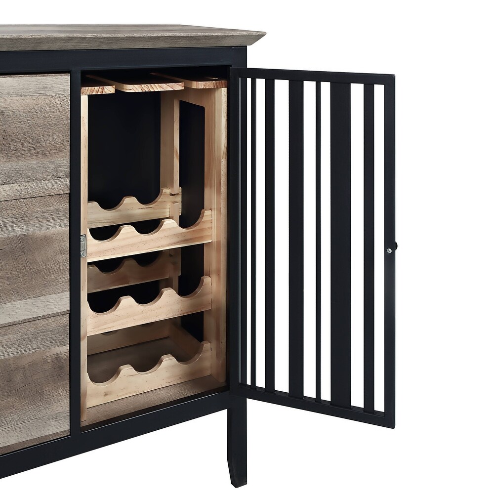 Acme Zudora SERVER Antique Oak   Sandy Black Finish