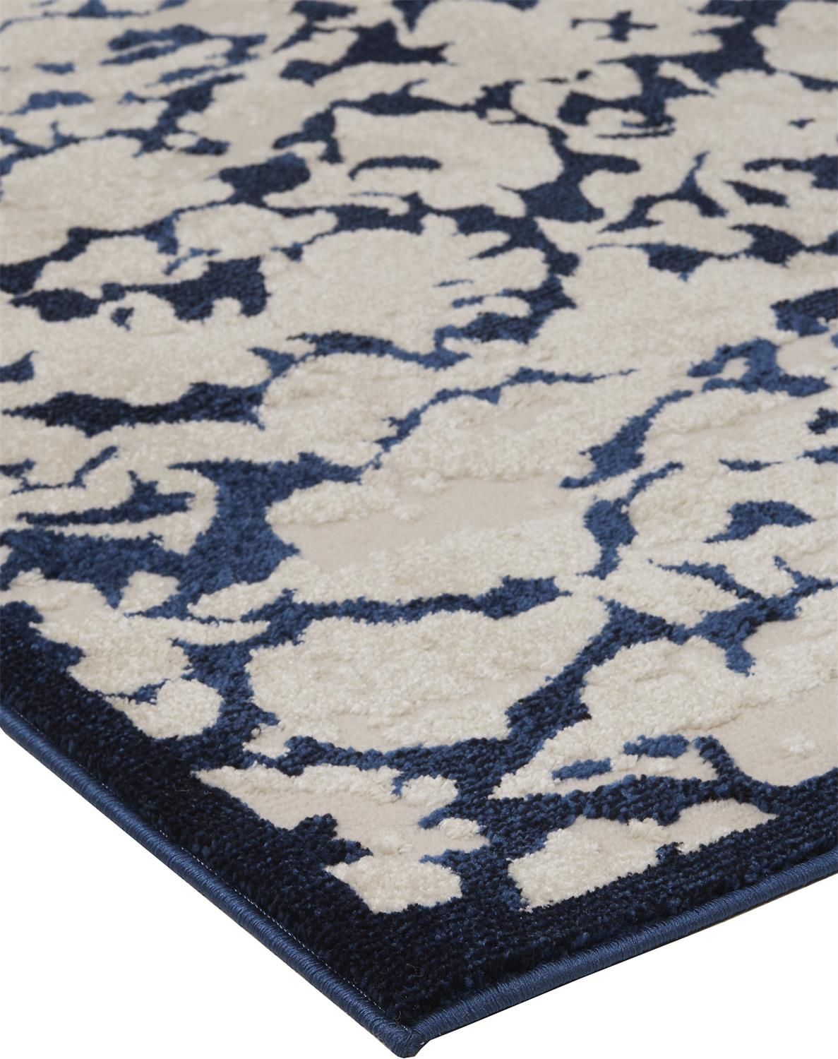 Meera Ivory and Blue Rug by BD Fine