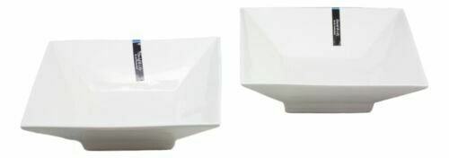 1 Pack Of 2 Kitchen Dining Contemporary Design White Porcelain Square Bowls 35oz EBR02