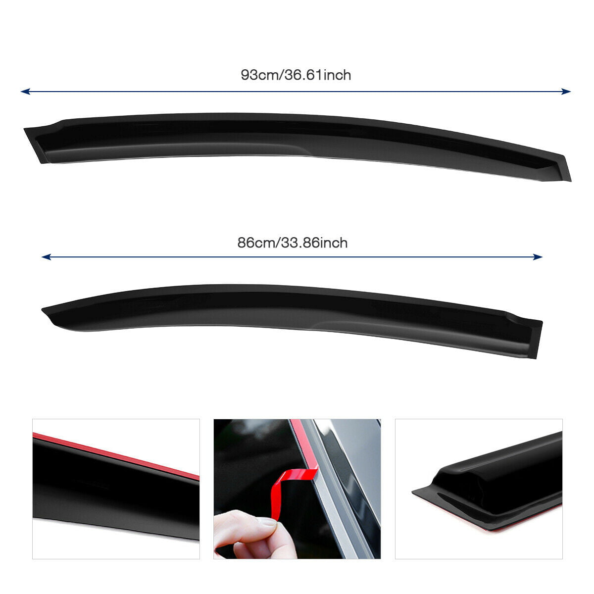 For Honda Civic Sedan 2012-2015 4x Window Visors Vent Sun Rain Guard Deflectors