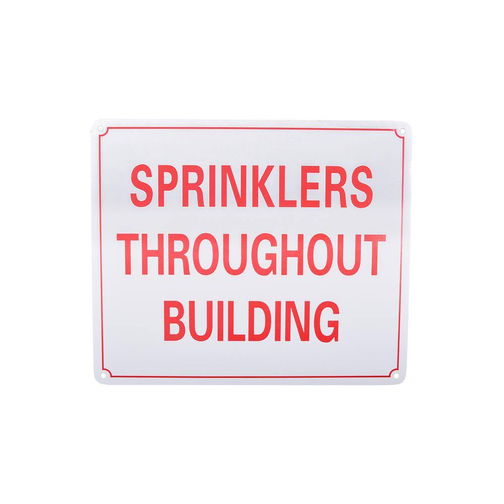 The Plumber's Choice 10 in. x 12 in. Aluminum Fire Safety Sign Sprinklers Throughout Building #5SIGN