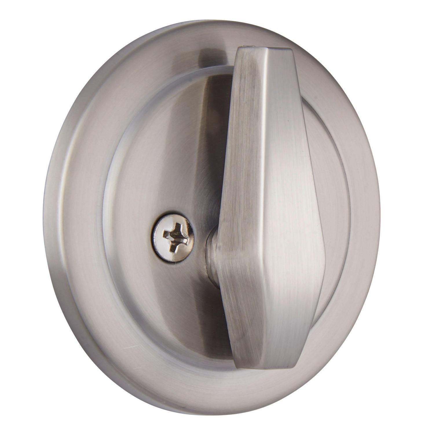 Brinks Keyed Entry Tulip Doorknob and Deadbolt Combo， Satin Nickel Finish， Twin Pack