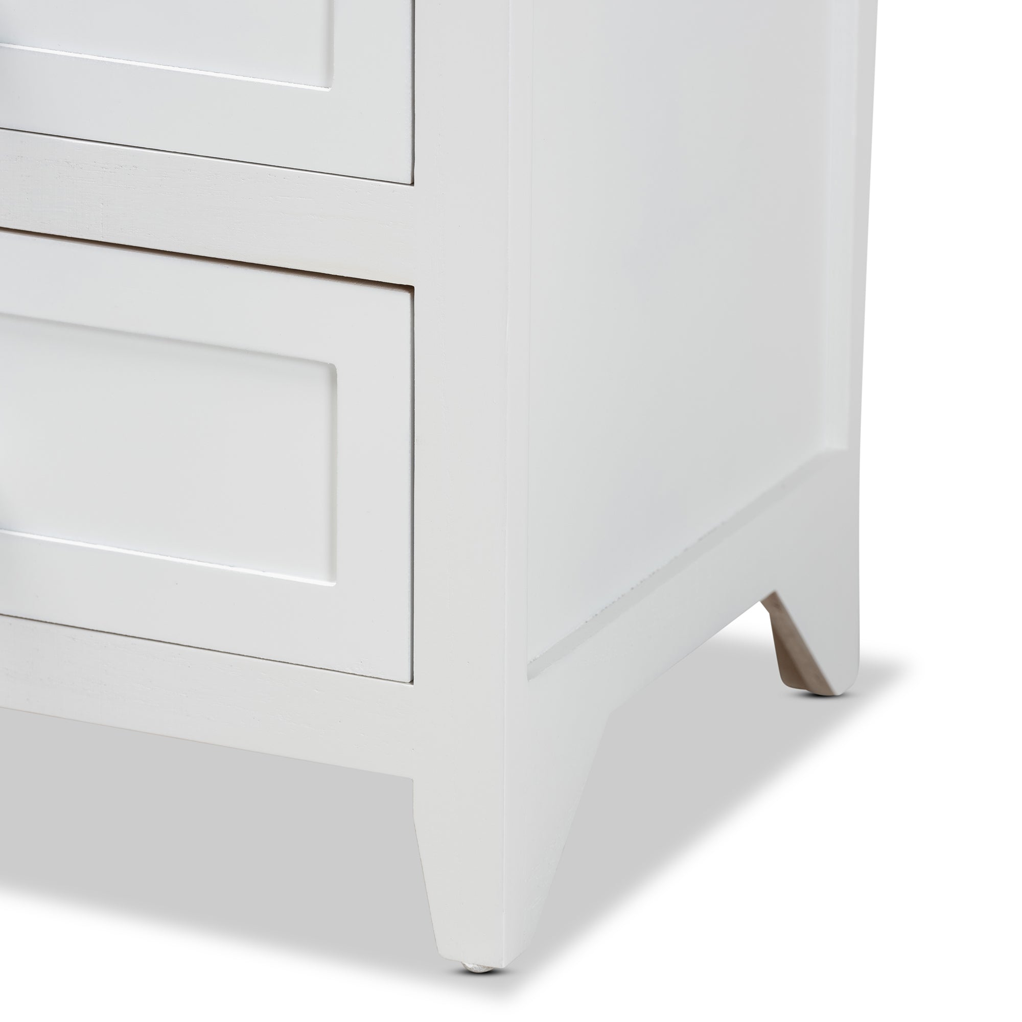 Baxton Studio Karsen Modern and Contemporary White Finished Wood 2-Drawer Nightstand