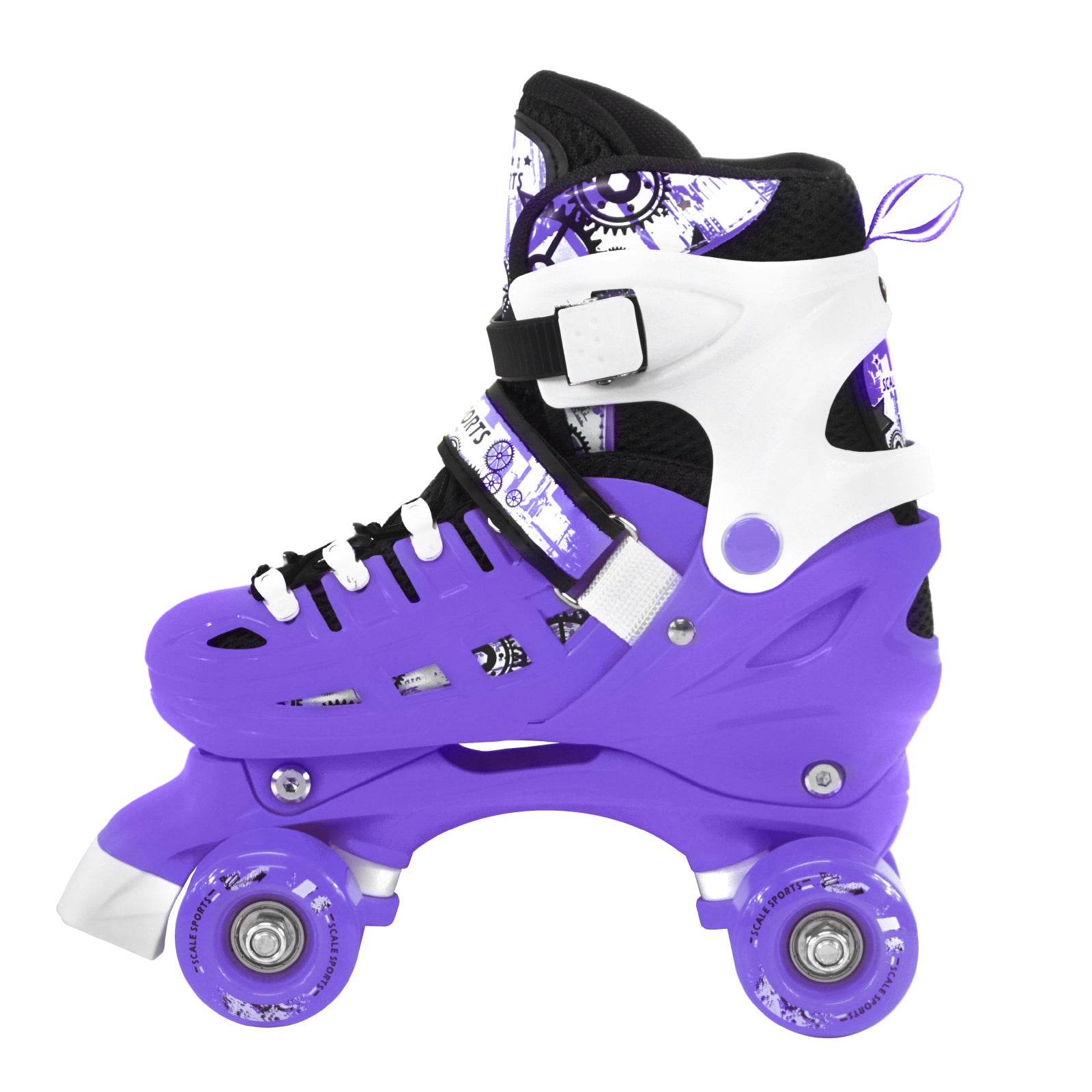 Adjustable Purple Quad Roller Skates For Kids Small Sizes