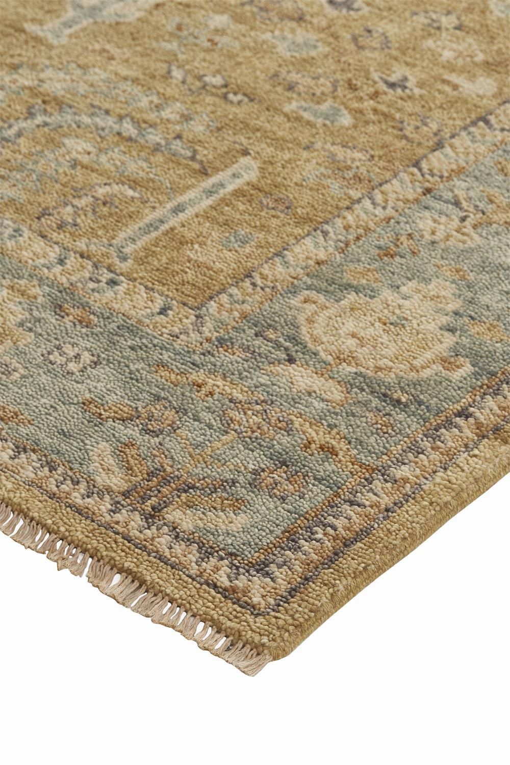 Irie Hand Knotted Gold and Gray Rug by BD Fine