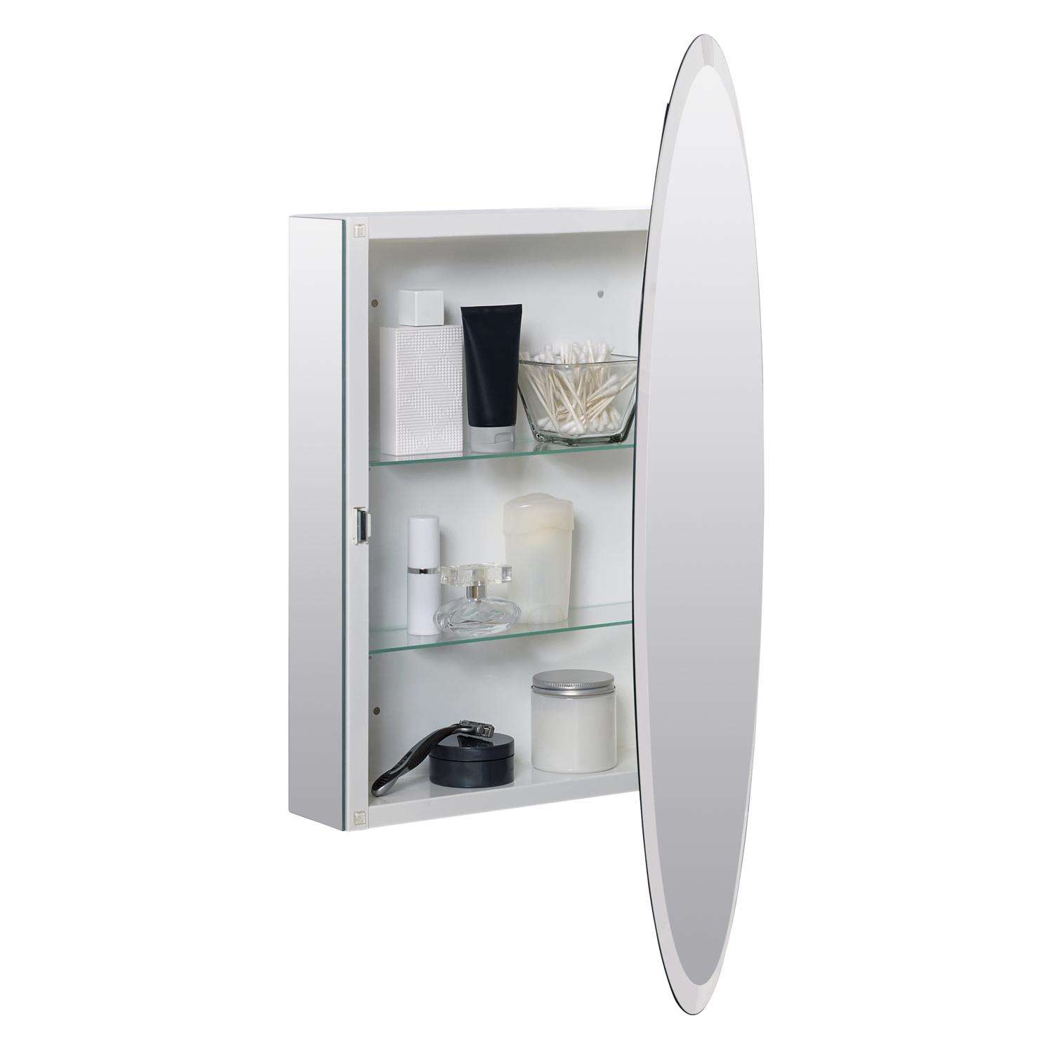 Zenith Products 31 in. H X 21 in. W X 4 in. D Oval Medicine Cabinet/Mirror