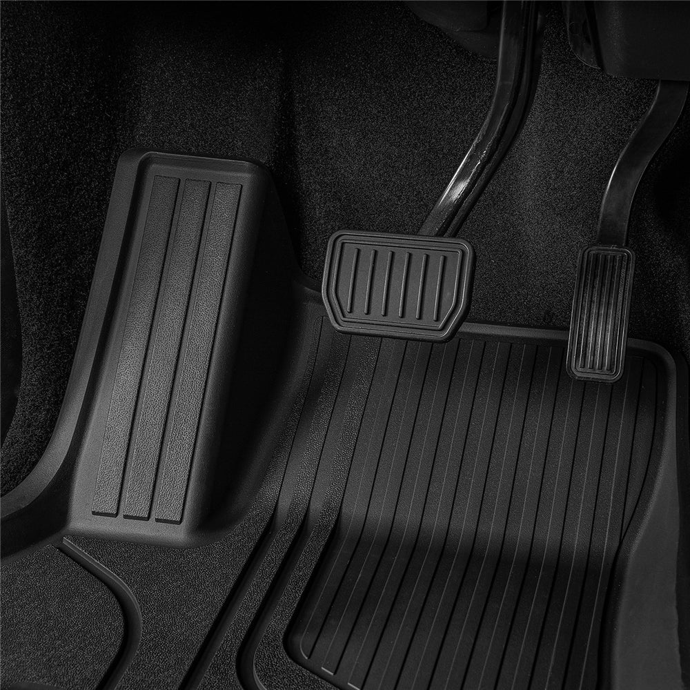 3W Floor Mats Fit for Tesla Model Y 2020-2023 TPE All Weather Custom Fit Floor Liner for 1st， 2nd Row 2020-2023 Tesla Model Y， Black