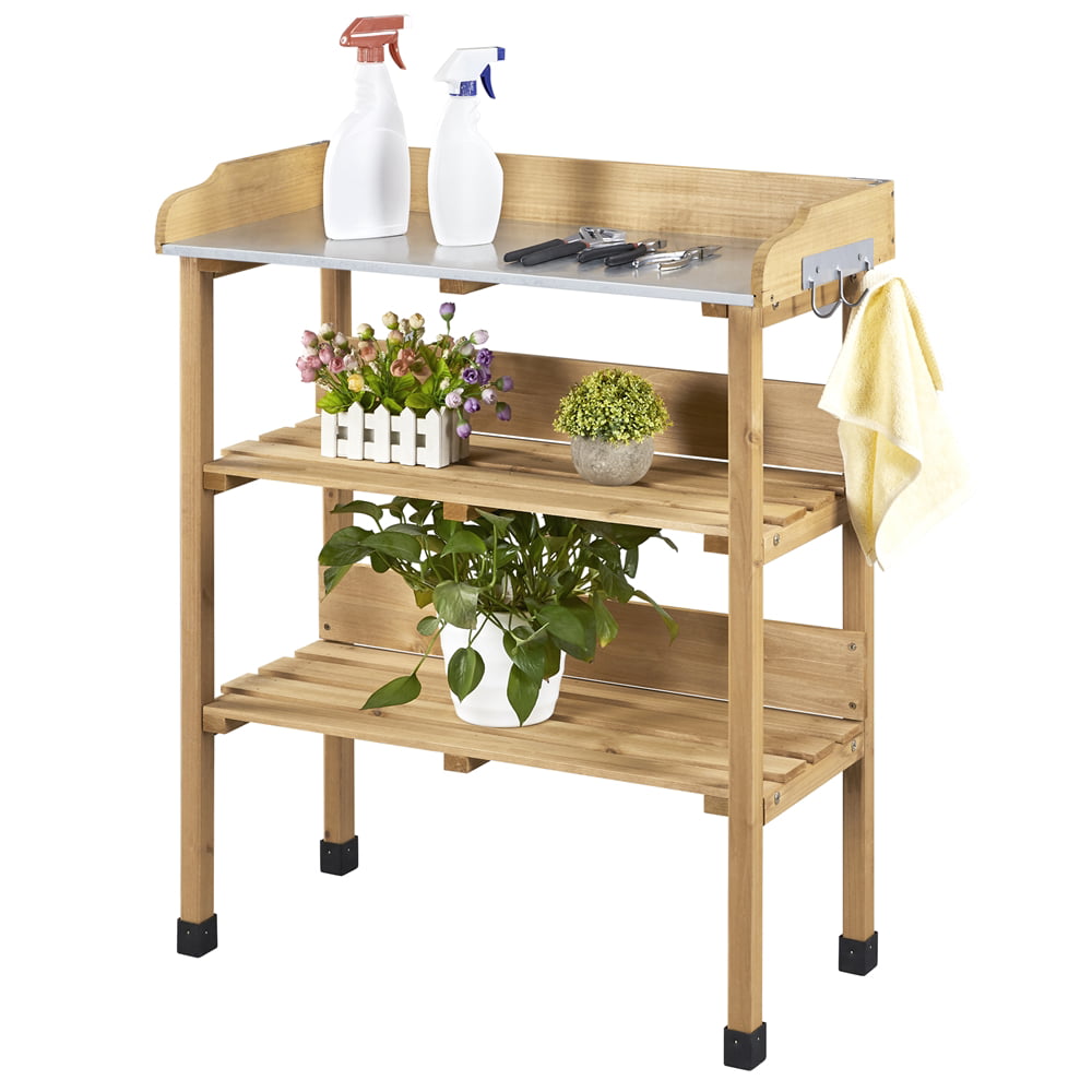 Topeakmart Wood Fir, Plastic and Metal Potting Bench