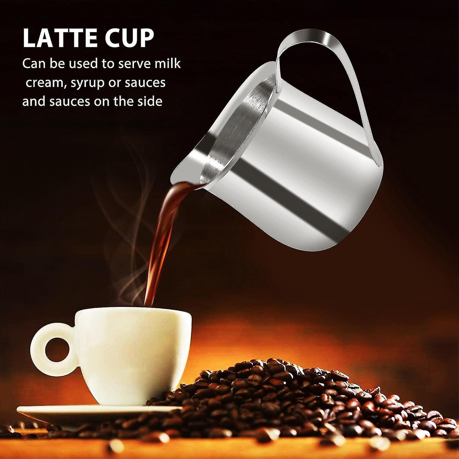 Stainless Steel Creamer Espresso Shot Frothing Pitcher Cup Latte Art Espresso Measure Cup( 2/3/5 O