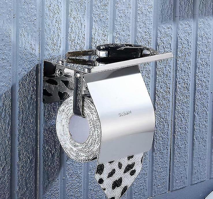 Perforation-free 304 Stainless Steel Paper Towel Holder， Toilet And Bathroom Holder， Cell Phone Toilet Paper Holder， Roll Holder， Bathroom Accessories