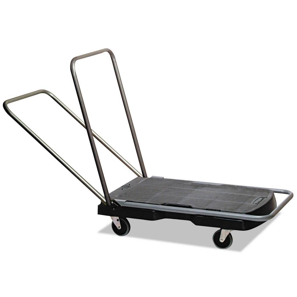 Rubbermaid Commercial Products Utility Duty Triple Trolley with Straight Handle and Casters RCP440000