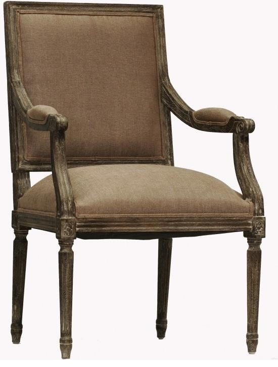 Arm Chair LOUIS Copper Limed Charcoal Oak Wood Linen   Farmhouse   Armchairs And Accent Chairs   by EuroLuxHome  Houzz