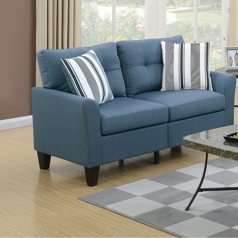 Upholstery 2 Piece Sofa Set with Wood Legs