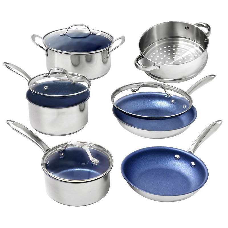 Granitestone Diamond 10-pc. Stainless Steel Nonstick Cookware Set