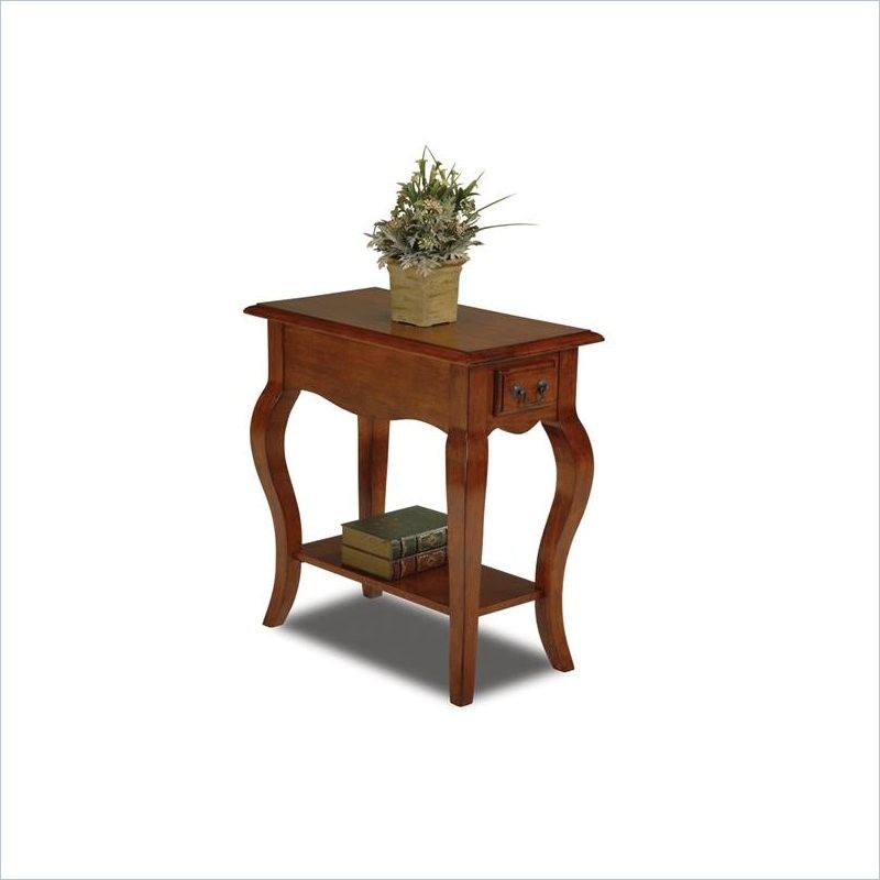 Leick Furniture Wood Chairside End Table in Brown Cherry Finish   Transitional   Side Tables And End Tables   by Homesquare  Houzz