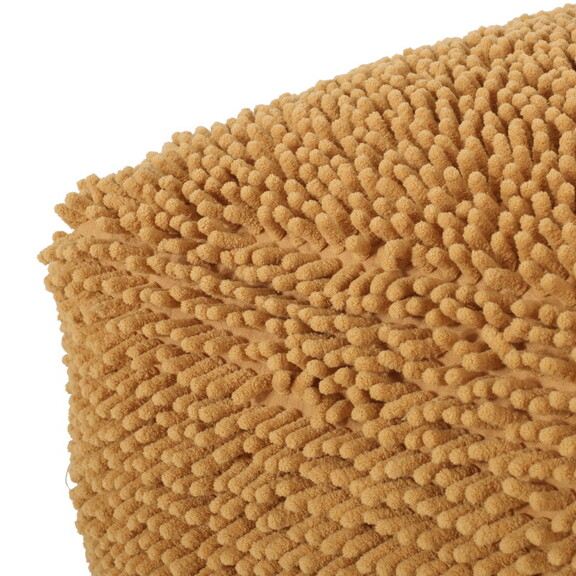 Moloney Modern Microfiber Chenille Cube Pouf  Yell...