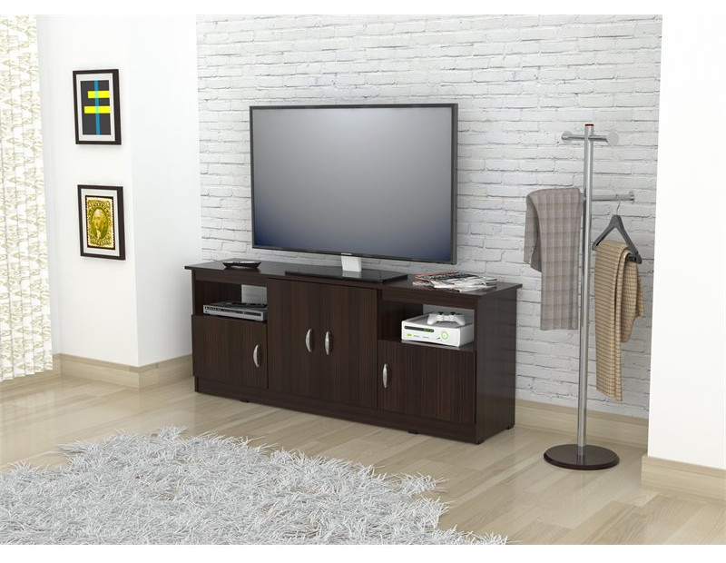 Inval America Contemporary Espresso 60 quotFlat Screen TV Stand   Transitional   Entertainment Centers And Tv Stands   by Beyond Stores  Houzz