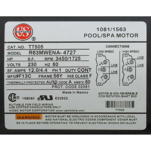 Waterway Plastics 3721621 1W Ex2 3Hp Full Rt 230V ...