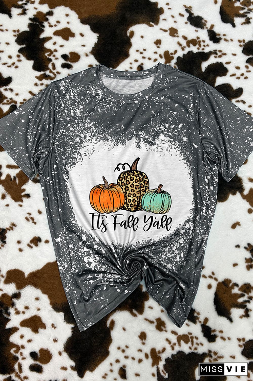 It's Fall Y'all,Leopard Pumpkin Graphic Tee Wholesale