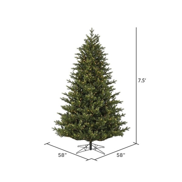 Vickerman 7.5' x 58 Welch Fraser Fir Artificial Christmas Tree，Warm White Duralit LED Lights