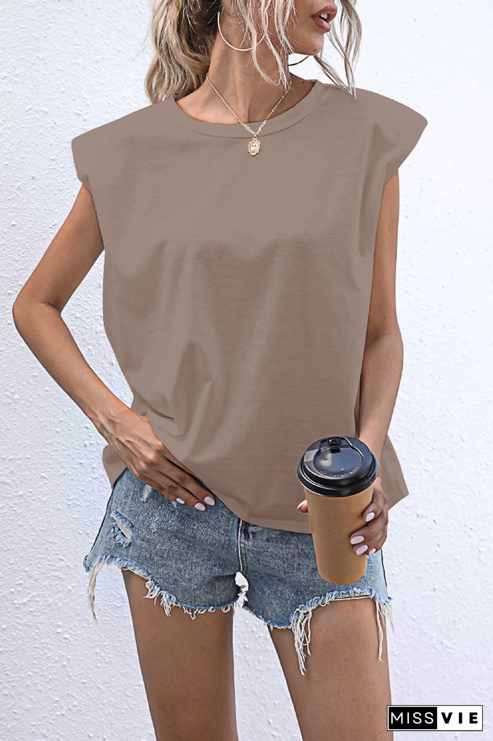 Casual Solid Split Joint O Neck T-Shirts(10 Colors)