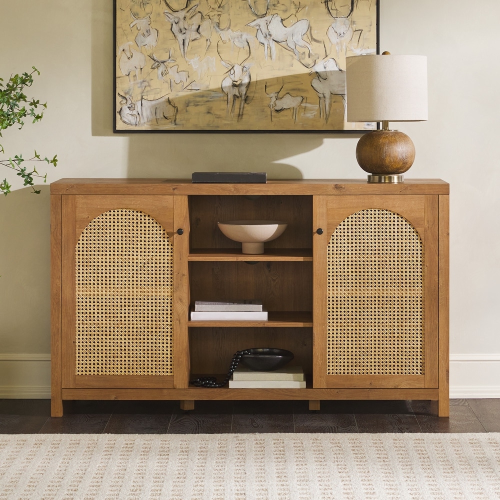 Middlebrook Designs 2 Door 58 inch Sideboard with Arched Rattan Panels