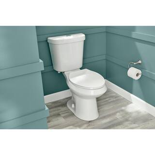 Glacier Bay 2-piece 1.1 GPF1.6 GPF High Efficiency Dual Flush Complete Elongated Toilet in White Seat Included N2316