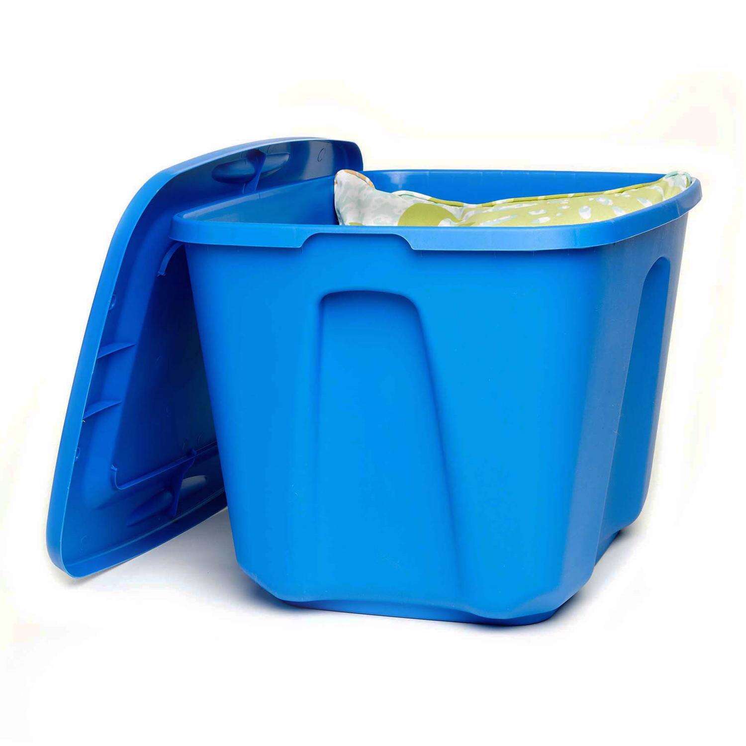 Homz 18 gal Blue Storage Tote 23-1/2 in. H X 17-1/2 in. W X 15-1/5 in. D Stackable