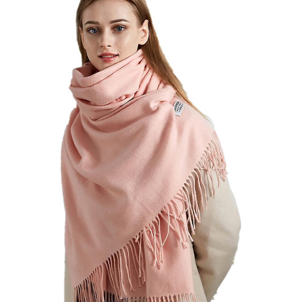 Wool Scarf Ladies In Winter， Cashmere Solid Color Water Wave Shawl With Thick Warm Surround 80