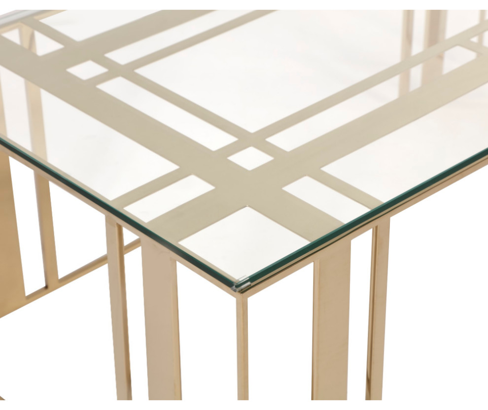 Brass Rectangular Coffee Table  Liang  ampEimil Lafayette   Contemporary   Coffee Tables   by Oroa   Distinctive Furniture  Houzz