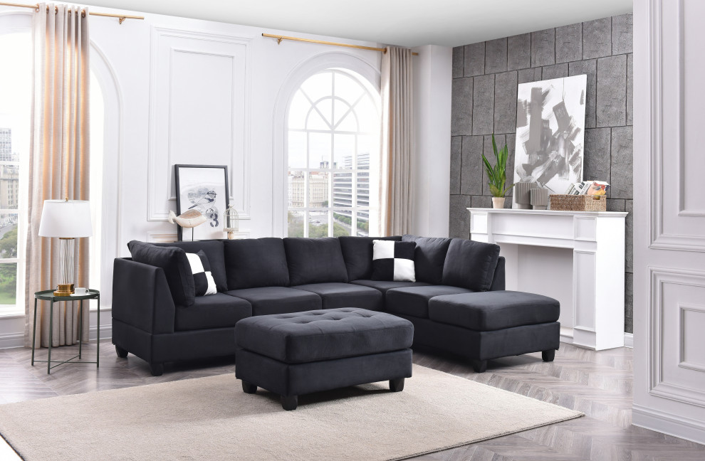 Solana Micro Suede Sectional   Transitional   Sectional Sofas   by Glory Furniture  Houzz