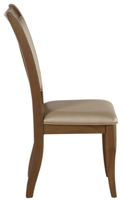 Acme Harald Side Chair Set of 2 Beige PU and Gray Oak   Transitional   Dining Chairs   by AMOC  Houzz