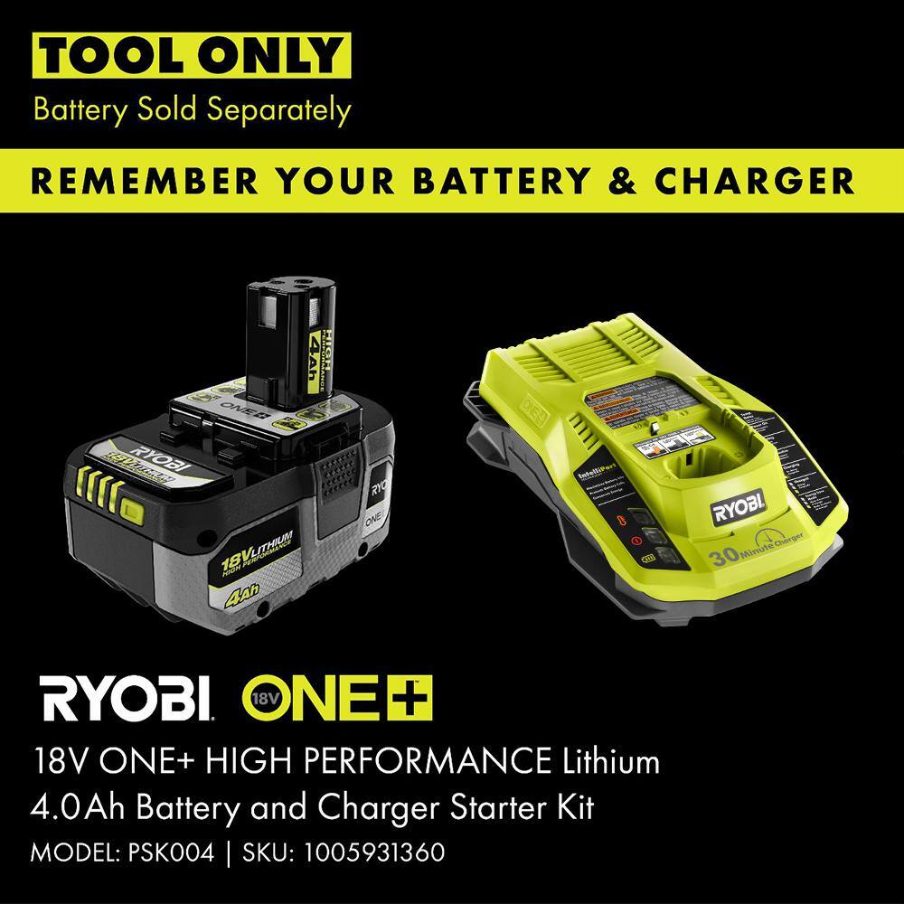 RYOBI ONE+ 18V 100 MPH 325 CFM Cordless Battery Variable Speed Jet Fan Leaf Blower (Tool Only) P21013BTL