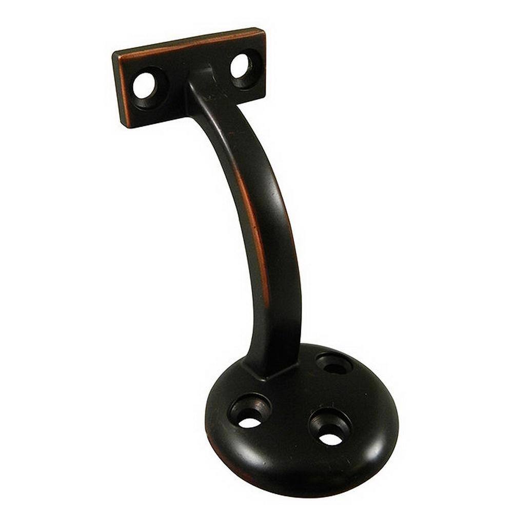 Onward 3-18 in. (80 mm) Oil-Rubbed Bronze General-Duty Zamak Handrail Bracket for Flat Bottom Handrail 22820ORBV