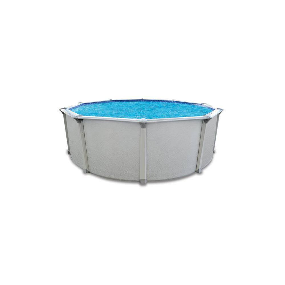 AQUARIAN 24 ft. x 52 in. Above Ground Swimming Pool with Pump Ladder and Supplies 13594 Gallons Capacity WNE0024D52SM-KIT1