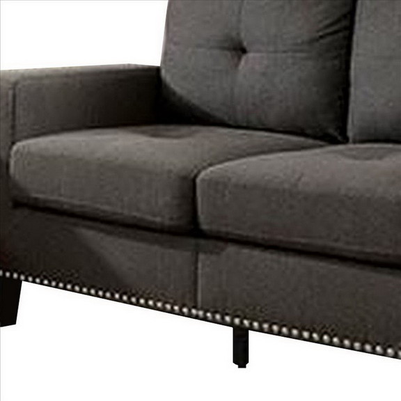 Benjara BM239783 Fabric Upholstered Loveseat with ...