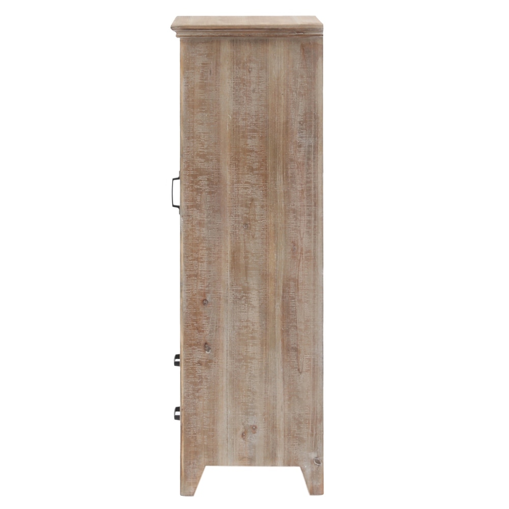 Rustic Wood 2 Drawer 1 Door Slim Storage Cabinet   48.23\