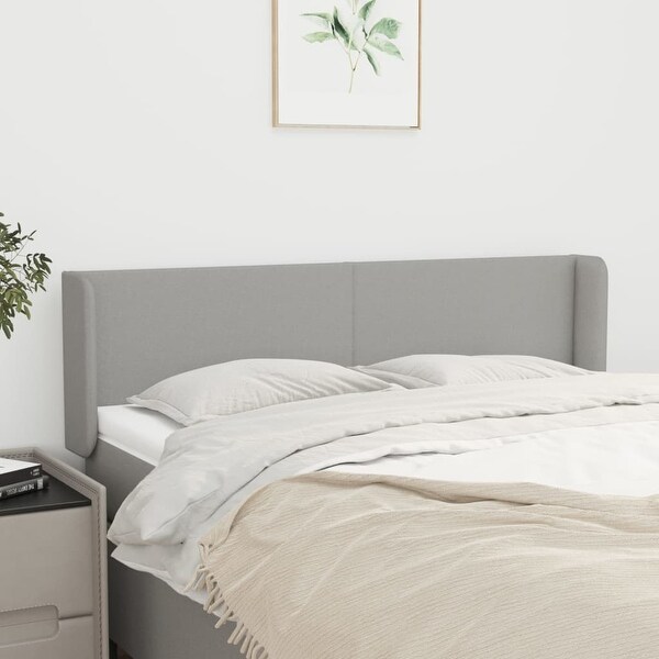 vidaXL Headboard with Ears Dark/Light Gray Fabric - - 37455505