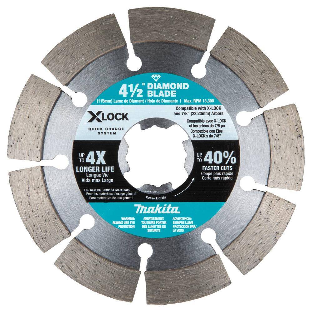 Makita X-LOCK 4-12 in. Diamond Blade Variety Pack for Masonry Cutting (3-Pieces) E-12647